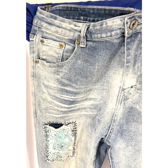 M. Society Politically Incorrect Men's Jeans Distressed Light Denim 40 x 32 Pant - Picture 5 of 16